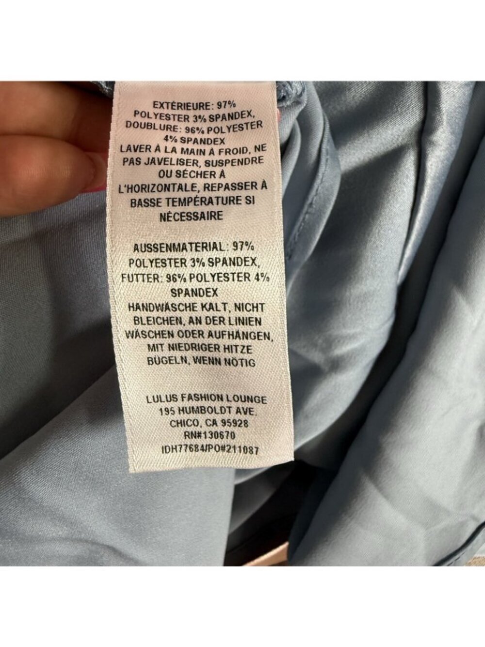 NWT Lulus Going with Elegance Slate Blue Satin Tiered Gown Bridesmaid Gala Small - Picture 12 of 14